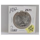 1922 90% Silv Peace $1 Dollar