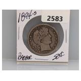 1894-S 90% Silv Barber Half $1 Dollar