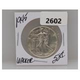 1945 90% Silv Walker Half $1 Dollar