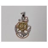 .925 Sterl Tri Color Nautical Pendant