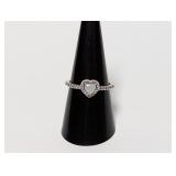 .925 Sterl Pandora Elevated Heart Ring w/Diam Acce