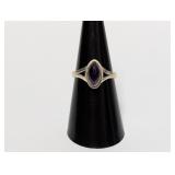 .925 Sterl Purple Marquise Shape Ring Sz 7