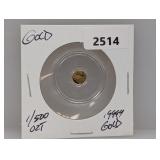 1/500oz .9999 Gold US Eagle Head Round
