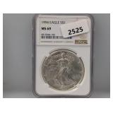 NGC 1994 MS69 1oz .999 Silv Eagle $1 Dollar