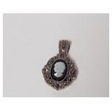 .925 Sterl Cameo Locket Pendant
