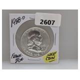 1958-D 90% Silv Franklin Half $1 Dollar