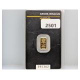1G .9999 Gold Argor-Heraeus Bar