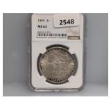 NGC 1889 MS63 90% Silv Morgan $1 Dollar