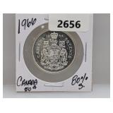 1966 80% Silv Canada Half $1 Dollar