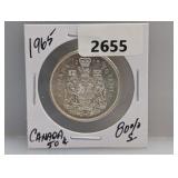 1965 80% Silv Canada Half $1 Dollar