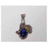 .925 Sterl Mixed Metal Dolphin Pendant