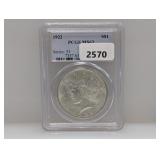 PCGS 1922 MS63 90% Silv Peace $1 Dollar