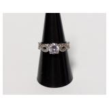 .925 Sterl Infinity Clear Stone Ring Sz 7.5