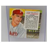 1954 RED MAN TOBACCO Baseball CURT SIMMONS 12N DMG