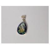 .925 Sterl Faceted Teardrop Gem Pendant