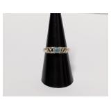 .925 Sterl Light Blue Oval Stone Ring Sz 7.5