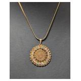 18" Gold Tone Chain w/1899 Indian Head Penny Pend