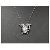 18" .925 Sterl Chain w/Butterfly Pendant