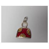 .925 Sterl Red/Yellow Inlay Suitcase Charm
