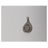 .925 Sterl Diamond Teardrop Shape Pendant