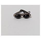 .925 Sterl Black Stone Sunglasses Pendant