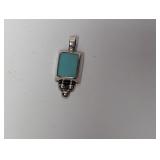 .925 Sterl Turquoise Inlay Pendant