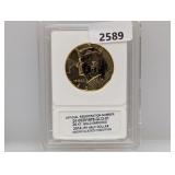 2014 UNC 24KT Gold Layered JFK Half $1 Dollar