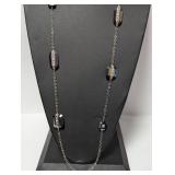 40" .925 Sterl Dark Gem Element Station Necklace