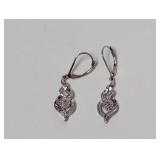 .925 Sterl Diam Dangle Earrings