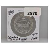 1893 90% Silv Columbian Expo Half $1 Dollar