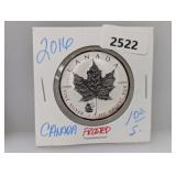 2016 Frosted 1oz .999 Silv Canada Maple Leaf