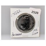 2022 1oz .999 Silv Britannia 2 Pounds