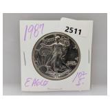 1987 1oz .999 Silv Eagle $1 Dollar