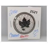 2016 Frosted 1oz .999 Silv Canada Maple Leaf