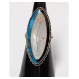 .925 Sterl Artisan Ring w/Floral Inlay Ring Sz 7
