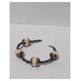 9" .925 Sterl Ethnic-Style Beaded Bracelet