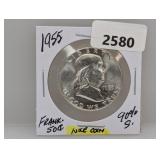 1955 90% Silv Franklin Half $1 Dollar