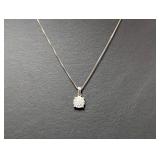 18" .925 Sterl Chain w/Diam Pendant