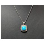 18" .925 Sterl Chain w/Turquoise Pendant