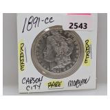 Rare 1891-CC 90% Silv Morgan $1 Dollar