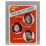 1971 Topps Green, Abdul-Jabbar, Chamberlin C/E