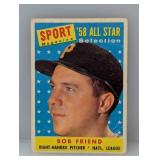 1958 Topps 492 Bob Friend Creases/Indent