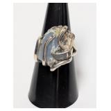 .925 Sterl Organic Silver Wrap Ring Sz 8