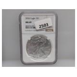 NGC 2026 MS69 1oz .999 Silv Eagle $1 Dollar