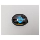 .925 Sterl Tropical Scene Cabochon Brooch