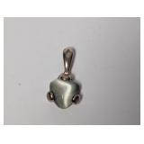 925 Sterl Glossy Cats Eye Stone Pendant