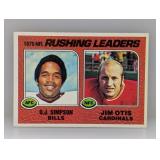 1976 Topps 203 Rushing Leaders OJ Simpson