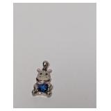 .925 Sterl Sapphire Hippo Pendant