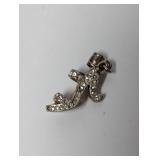 .925 Sterl Clear Stone High Heel Shoe Pendant