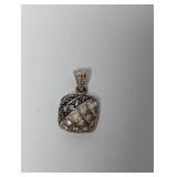 .925 Sterl Square Multi Stone Pendant